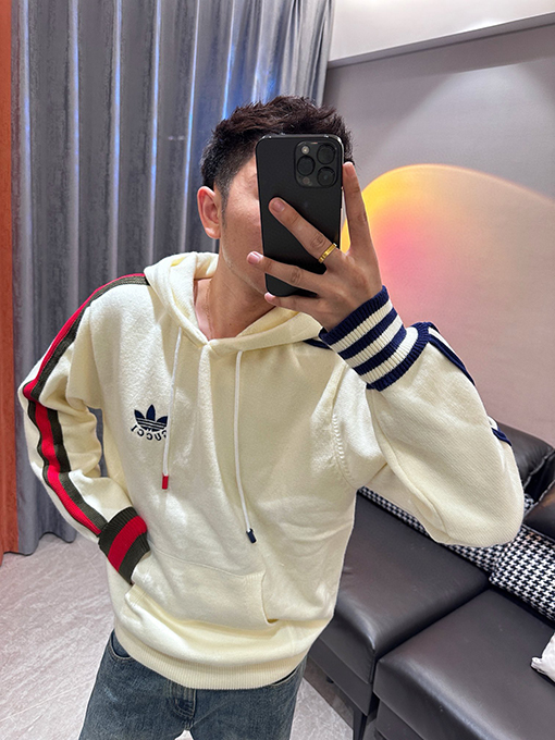 Gucci X Adidas  ウェビング GG アルファベットニットパーカー