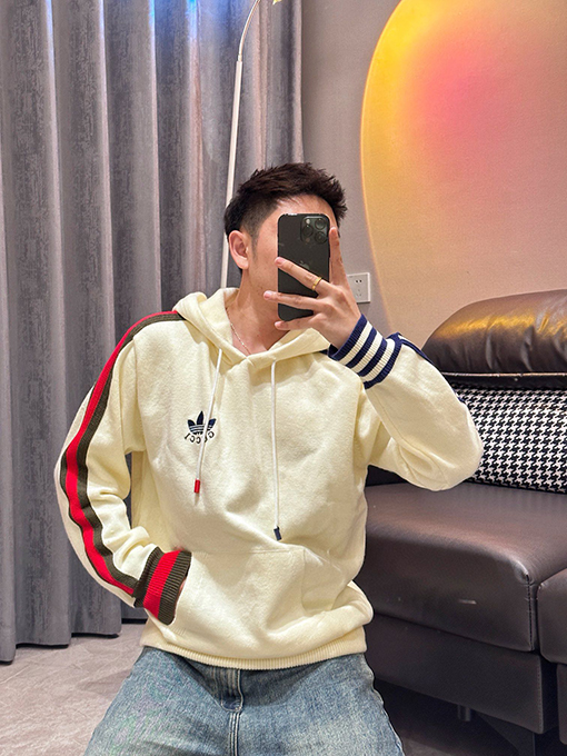 Gucci X Adidas  ウェビング GG アルファベットニットパーカー