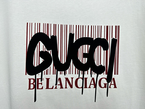 グッチXバレンシアガ ベルベットクルーネックTシャツ