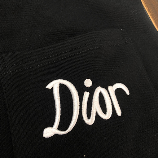 ディオール フロントとリアの刺繍クラシックバッジステッカーパンツ