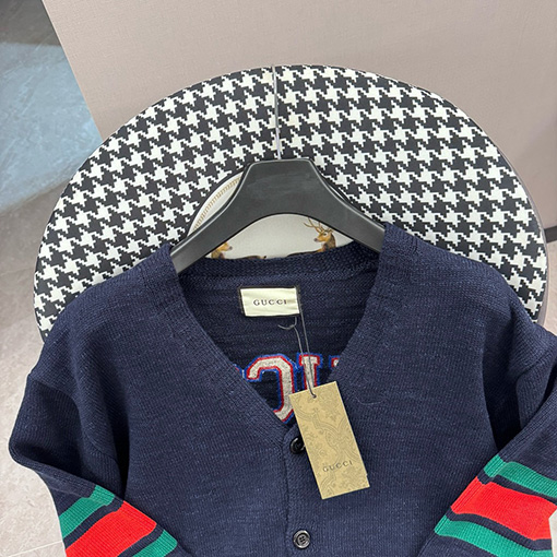 グッチ ヴィンテージカレッジツイストニットカーディガン