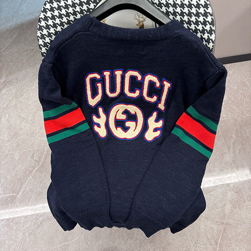グッチ ヴィンテージカレッジツイストニットカーディガン