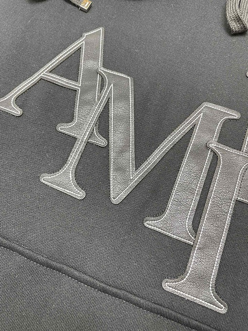 アミリ レザー刺繍セーターパーカー