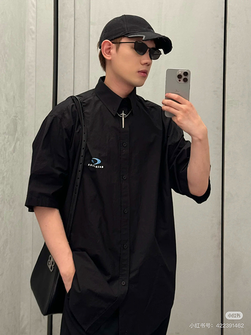 バレンシアガ 24 FWLoop Sports Iconリング半袖シャツ