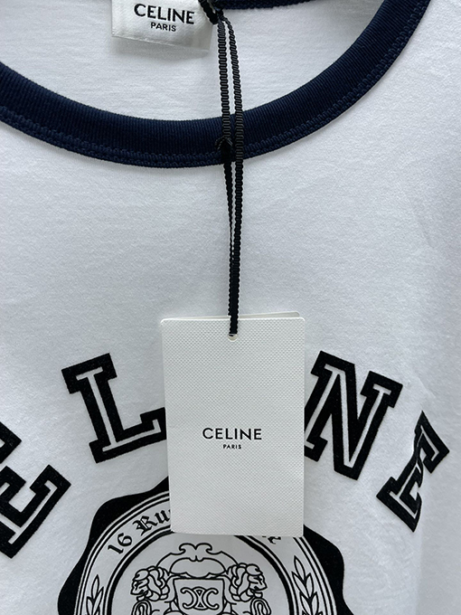 セリーヌスーパーコピー 24 Fwベルベットステッチ半袖Tシャツ