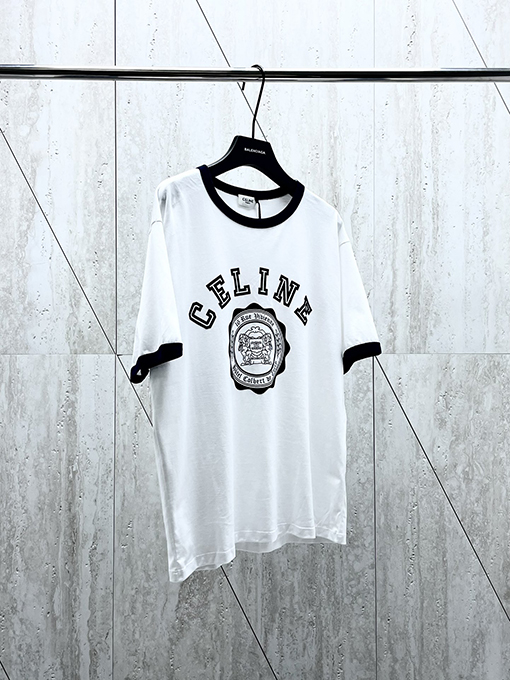 セリーヌスーパーコピー 24 Fwベルベットステッチ半袖Tシャツ