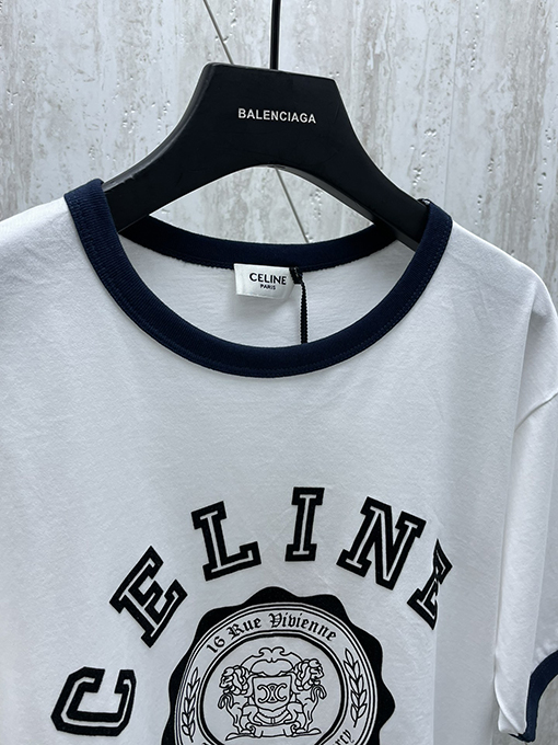 セリーヌスーパーコピー 24 Fwベルベットステッチ半袖Tシャツ