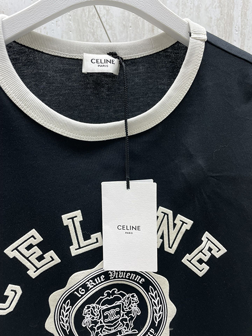 セリーヌスーパーコピー 24 Fwベルベットステッチ半袖Tシャツ