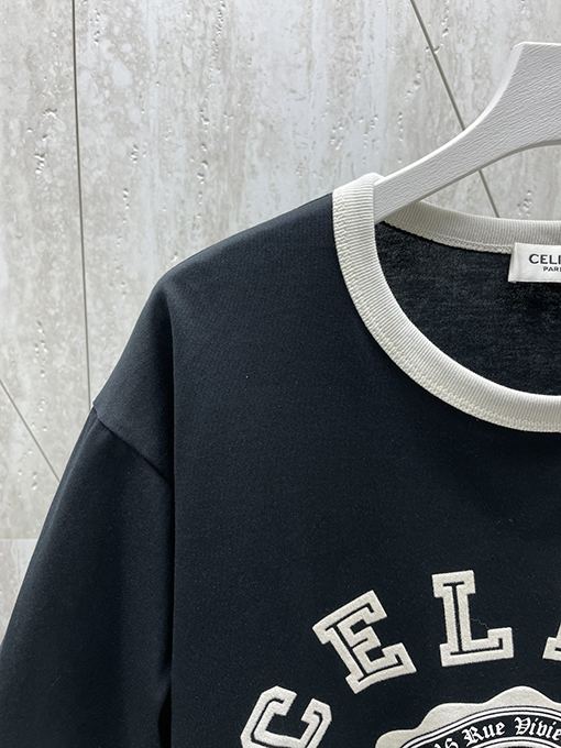 セリーヌスーパーコピー 24 Fwベルベットステッチ半袖Tシャツ