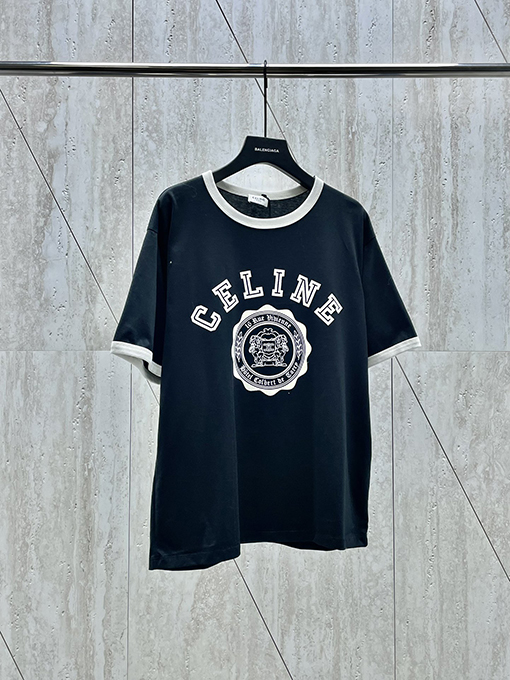 セリーヌスーパーコピー 24 Fwベルベットステッチ半袖Tシャツ