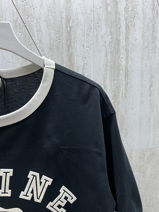 セリーヌスーパーコピー 24 Fwベルベットステッチ半袖Tシャツ