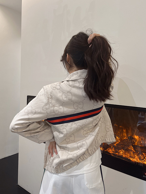 グッチ 新しいクラシックGGパターンスポーツウェアデニムジャケット