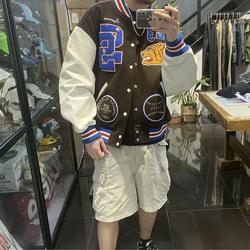 シュプリーム  秋冬コレクションTIGER VARSITY JACKET刺繍ラベリングタイガーベースボール服