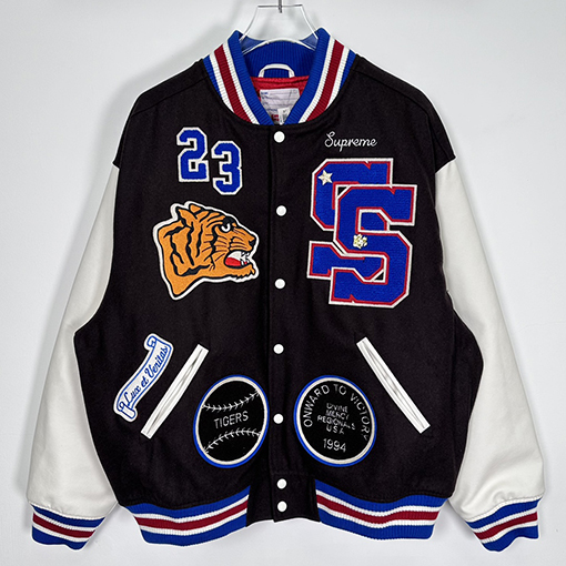 シュプリーム  秋冬コレクションTIGER VARSITY JACKET刺繍ラベリングタイガーベースボール服
