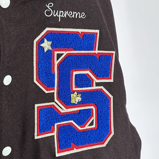 シュプリーム  秋冬コレクションTIGER VARSITY JACKET刺繍ラベリングタイガーベースボール服