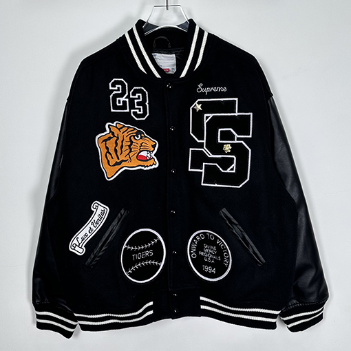 シュプリーム  秋冬コレクションTIGER VARSITY JACKET刺繍ラベリングタイガーベースボール服