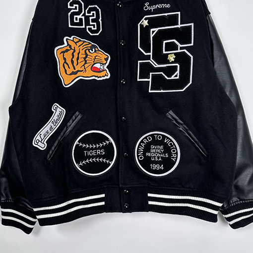シュプリーム  秋冬コレクションTIGER VARSITY JACKET刺繍ラベリングタイガーベースボール服