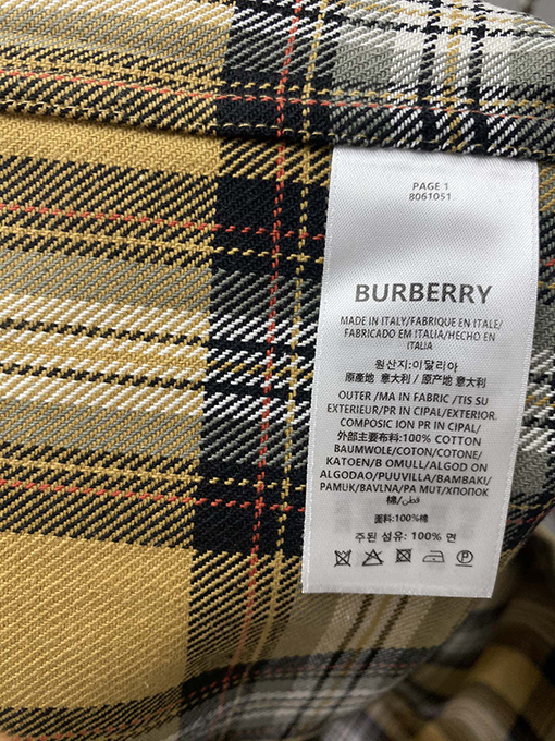 バーバリー 新しいチェック柄の長袖フード付きシャツ