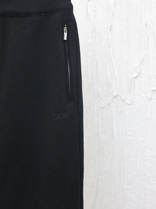 ディオール 新しい文字刺繍カシミヤニットパンツ