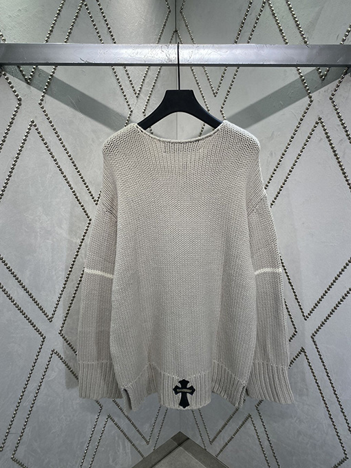 クロムハーツ カシミヤレザークロスニットセーター