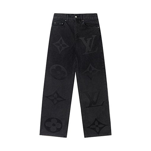 ルイヴィトン 24FW チェック柄のジャカードワークジーンズ