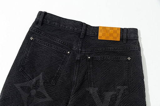 ルイヴィトン 24FW チェック柄のジャカードワークジーンズ