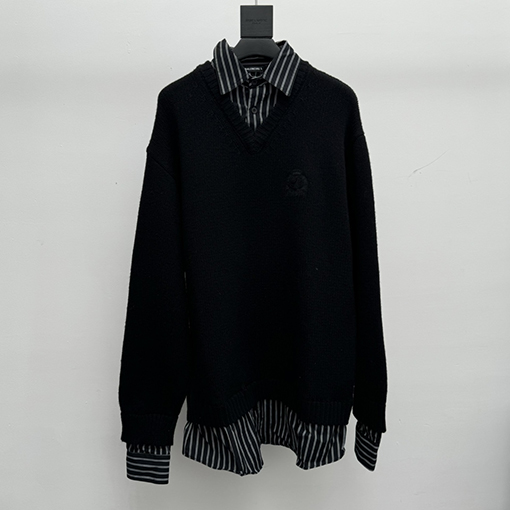 バレンシアガ 24FW フェイクステッチウールニットクルーネック