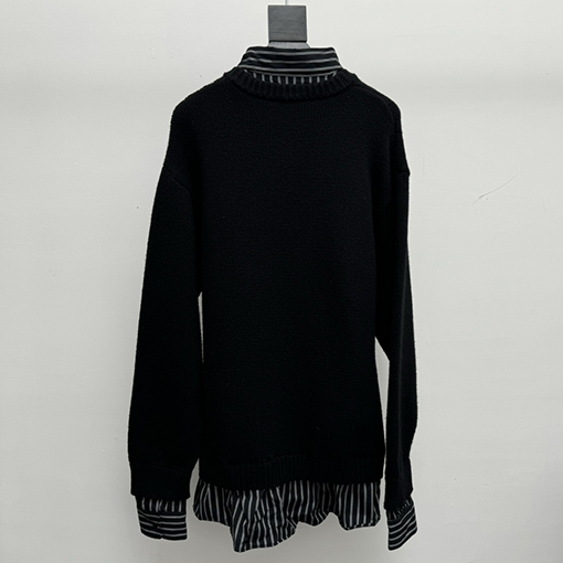 バレンシアガ 24FW フェイクステッチウールニットクルーネック