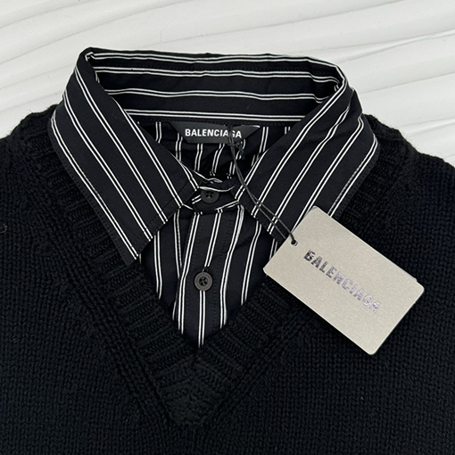 バレンシアガ 24FW フェイクステッチウールニットクルーネック