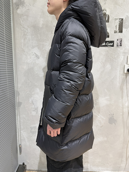 リックオウエンスコピー  ポケットフード付きジッパーダウンジャケット
