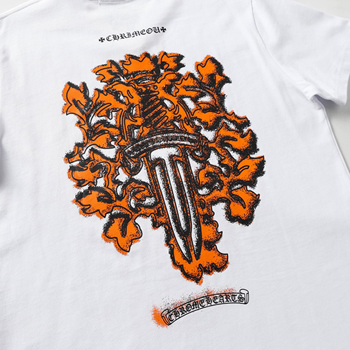 クロムハーツシリコン馬蹄十字架新モデル半袖Tシャツ