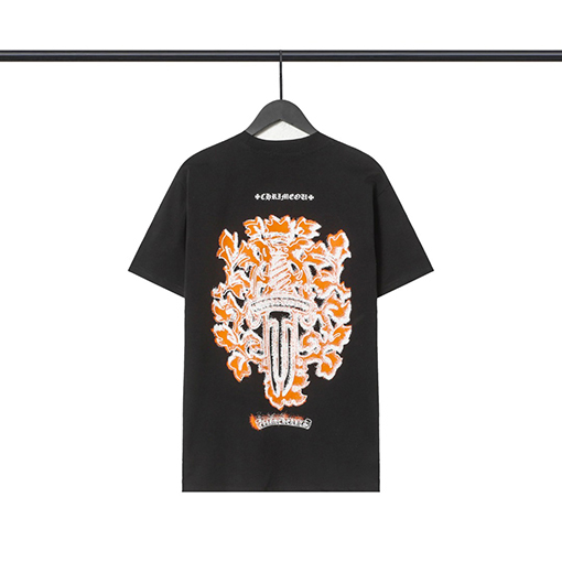 クロムハーツシリコン馬蹄十字架新モデル半袖Tシャツ