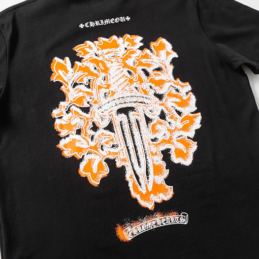 クロムハーツシリコン馬蹄十字架新モデル半袖Tシャツ