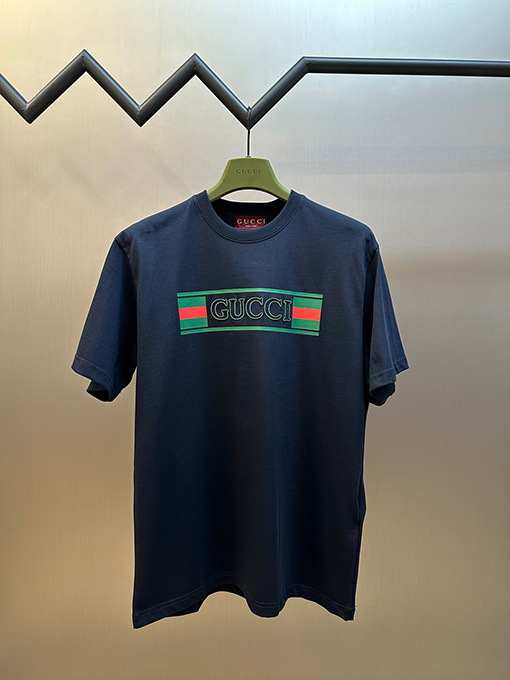 グッチコットン GUCCI刺繍半袖シャツ