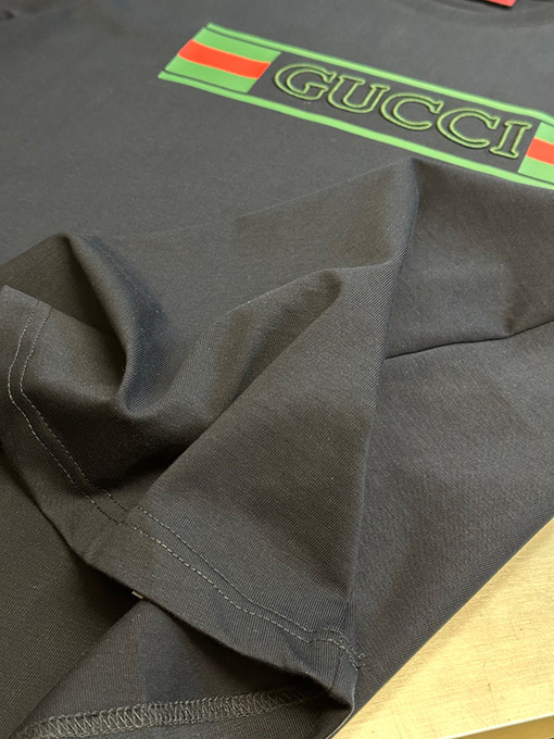 グッチコットン GUCCI刺繍半袖シャツ