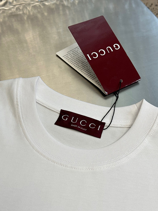 グッチコットン GUCCI刺繍半袖シャツ
