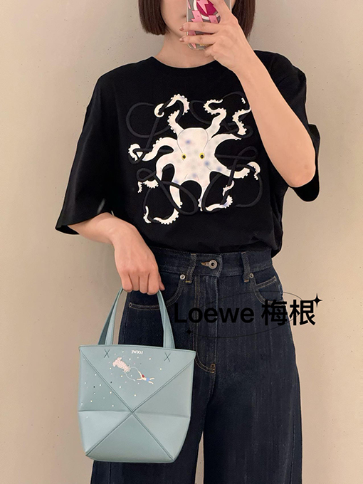 ロエベ新しいタコ刺繍半袖シャツ