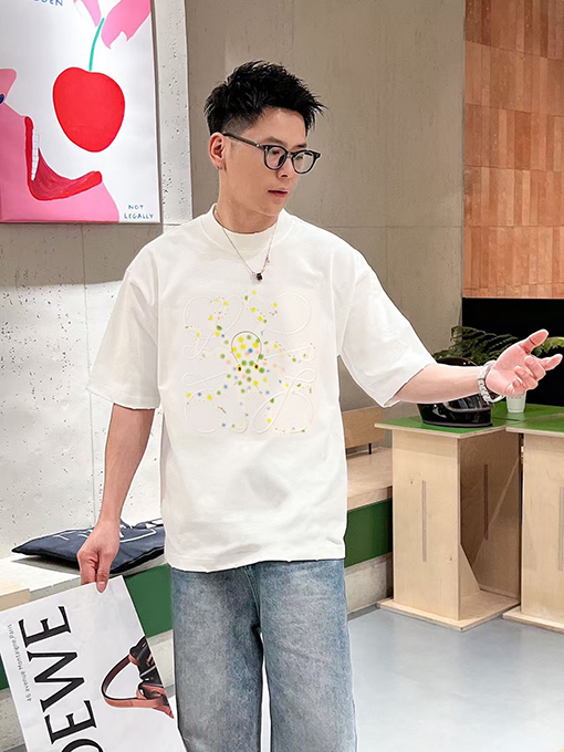 ロエベ新しいタコ刺繍半袖シャツ
