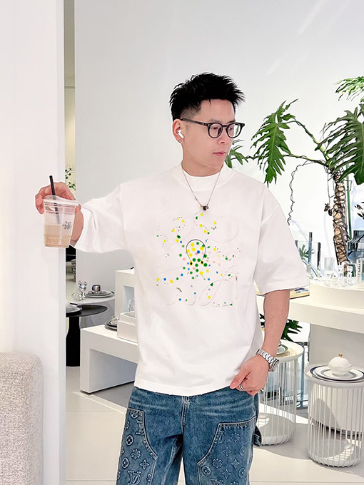 ロエベ新しいタコ刺繍半袖シャツ
