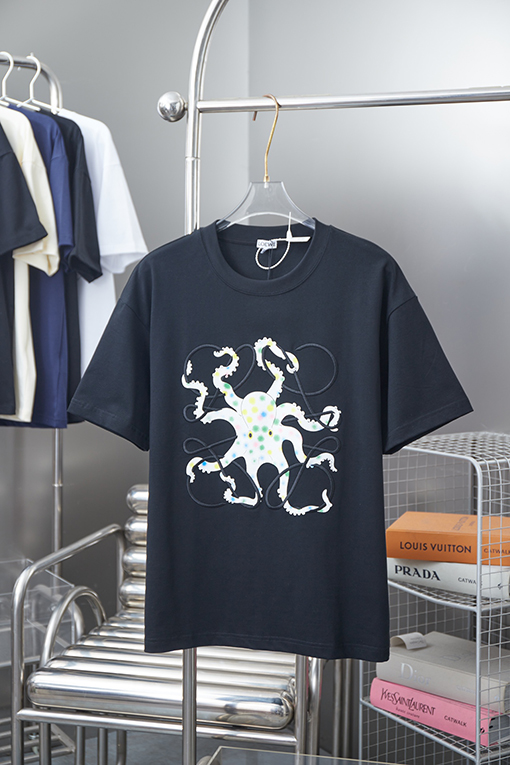 ロエベ新しいタコ刺繍半袖シャツ