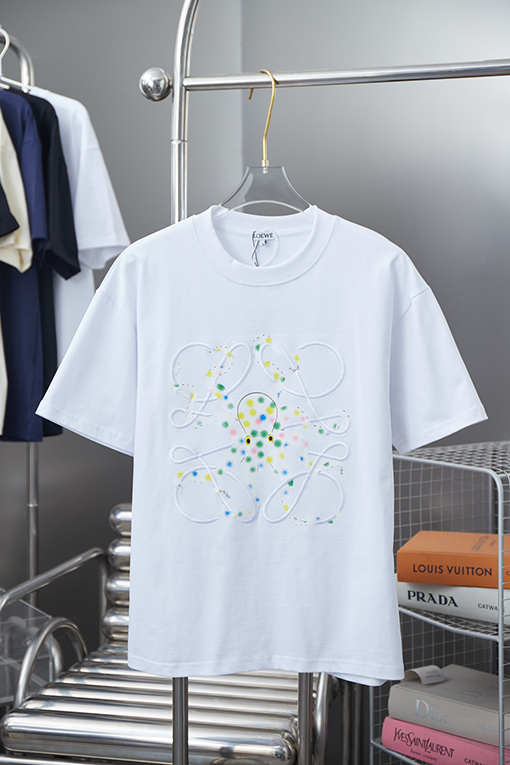 ロエベ新しいタコ刺繍半袖シャツ