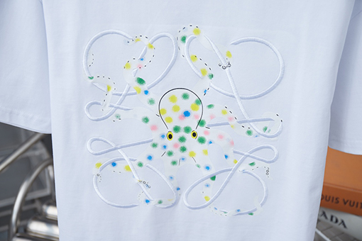 ロエベ新しいタコ刺繍半袖シャツ
