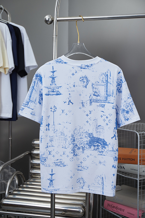 ルイヴィトンコピー新しいMonogram City Walkパターンプリントビーズ半袖シャツ