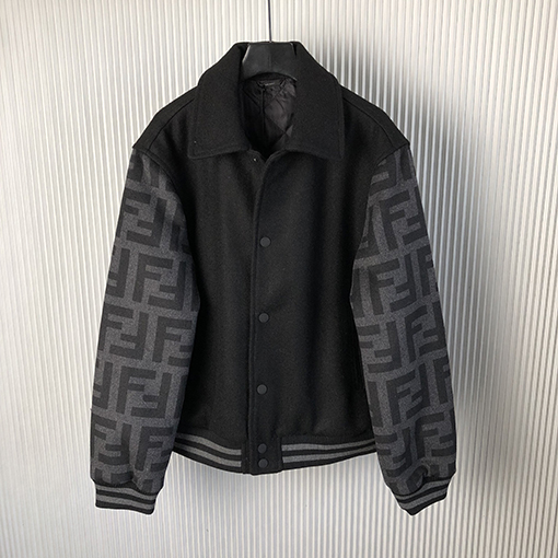 フェンディ新しいラペルウールパイロットジャケットジャケット