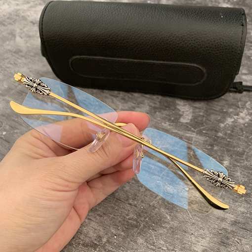 クロムハーツパンチビジネスフレームレスファッション眼鏡