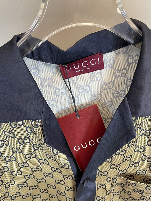 グッチ新しいダブルGプリント半袖シャツ