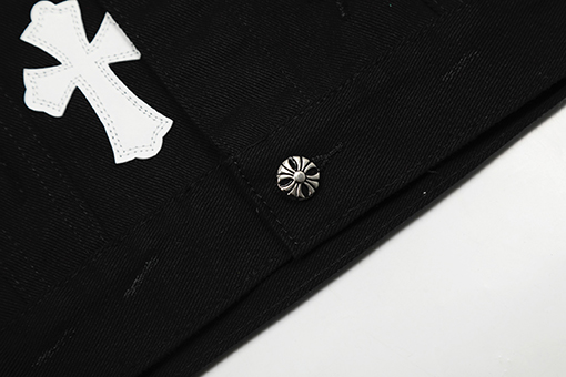 クロムハーツレザークロスレザー刺繍シャツデニムジャケット