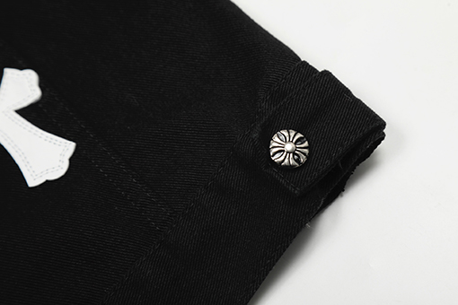 クロムハーツレザークロスレザー刺繍シャツデニムジャケット