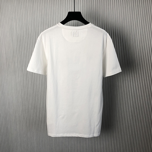 フェンディスーパーコピー 刺繍ロゴ入りクルーネックTシャツ
