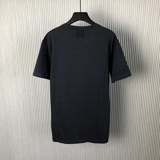 フェンディスーパーコピー 刺繍ロゴ入りクルーネックTシャツ